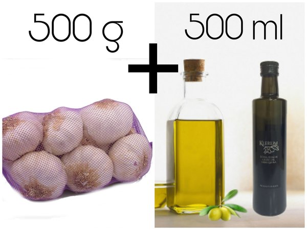 500 ml Olivenöl + 500 g violetter Knoblauch