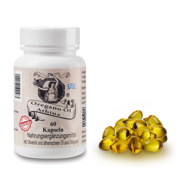 Athina® Oregano Öl 60 Softgels-Forte 500 mg, 80 mg Carvacrol